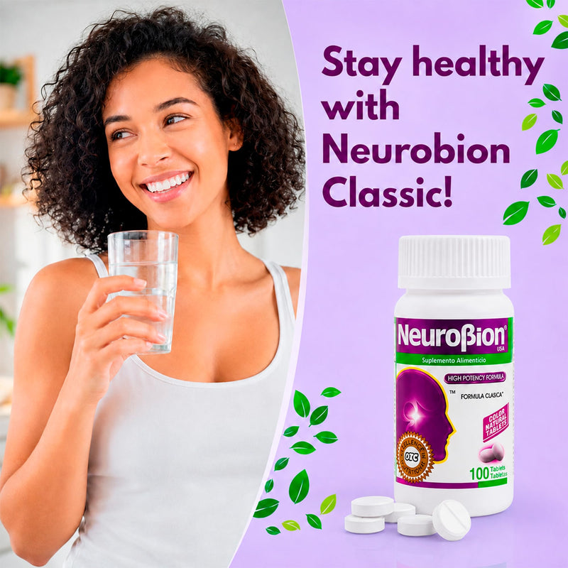 NeuroBion High Potency Classic Formula 100 Tablets | The original once-daily formula in the classic white box; sealed, authentic import