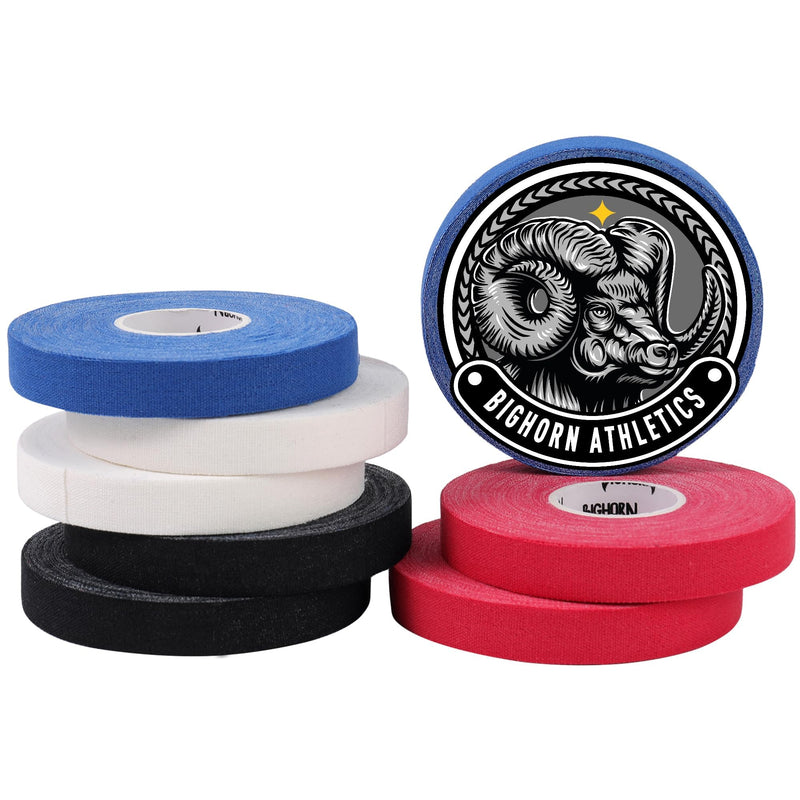 Bighorn Athletics Jiu Jitsu Finger Tape, 0.5-Inch x 45-feet, 8-Rolls | Residue-Free Adhesive | Athletic Sports Tape for BJJ, Wrestling, Climbing, Volleyball, Hands & Toes | Black, Blue, Red, White - BeesActive Australia