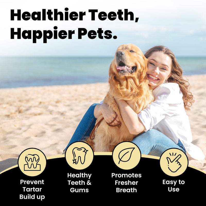 Hanu Dental Finger Wipes for Dogs & Cats - Teeth Cleaning Wipes Removes Bad Breath, Plaque & Tartar - Whitens Teeth Finger Toothbrush Gum Care Wipes - Freshens Breath - Vet-Recommended - PawsPlanet Australia