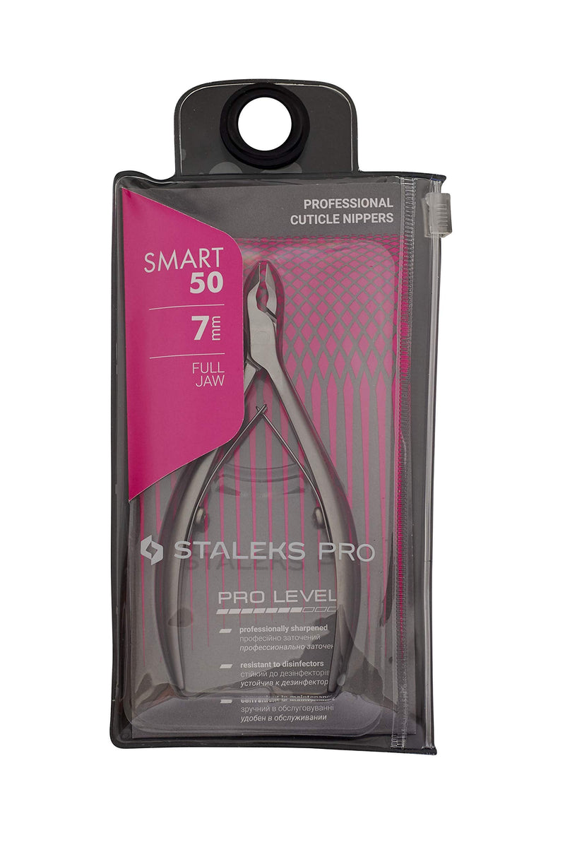 STALEKS PRO Smart 50 7mm Professional Cuticle Nippers – Stainless Steel Skin Clippers for Manicure & Pedicure