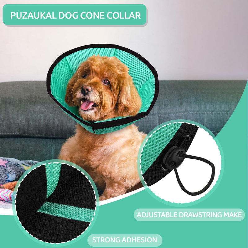PUZAUKAL Soft Dog Collar Leak Protection Adjustable Dog Neck Brace Comfortable Protective Dog Collar Leak Protection Dog Neck Brace After Surgery Bite Prevention Teal (L) L - BeesActive Australia