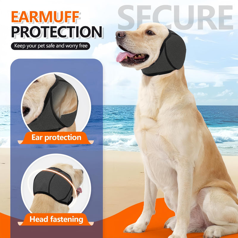 Dog Shower Cap, No Flap Ear Wraps for Dogs, Dog Ear Muffs for Bath – Waterproof Pet Ear Covers for Swimming & Noise Anxiety Relief (Grey, M (Head Circumference 14"-19")) M (Head Circumference 14"-19") Grey