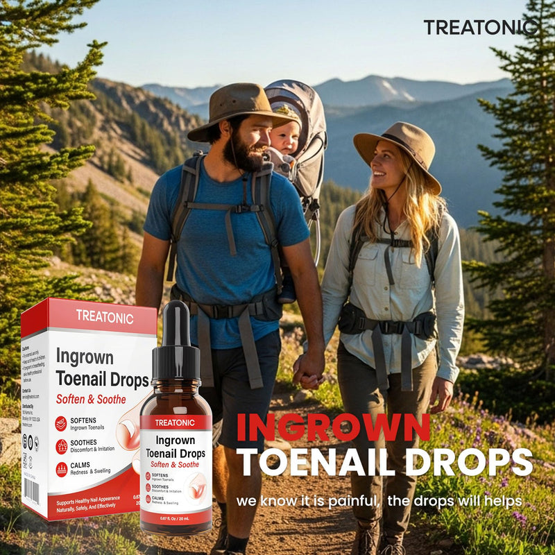 Treatonic Ingrown Toenail Treatment - Ingrown Toenail Pain Reliever and Softener Kit for Easy Trimming with Silicone Gel Toe Caps Ingrown Toenail Drops - BeesActive Australia