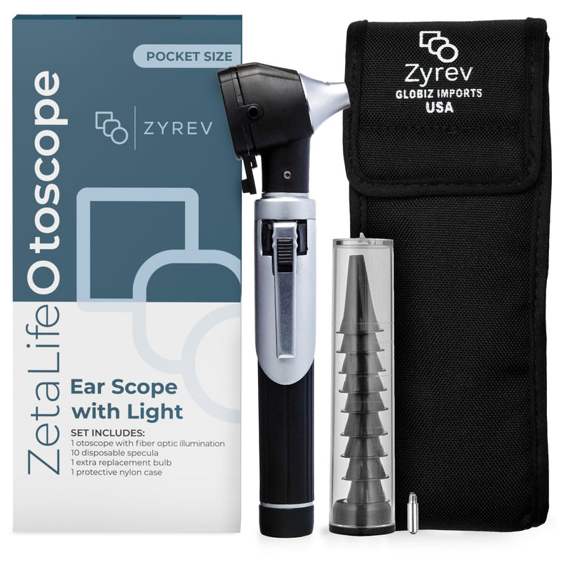 Zyrev ZetaLife Otoscope - Ear Scope with Light, Ear Infection Detector, Pocket Size (Black Color) Black - BeesActive Australia