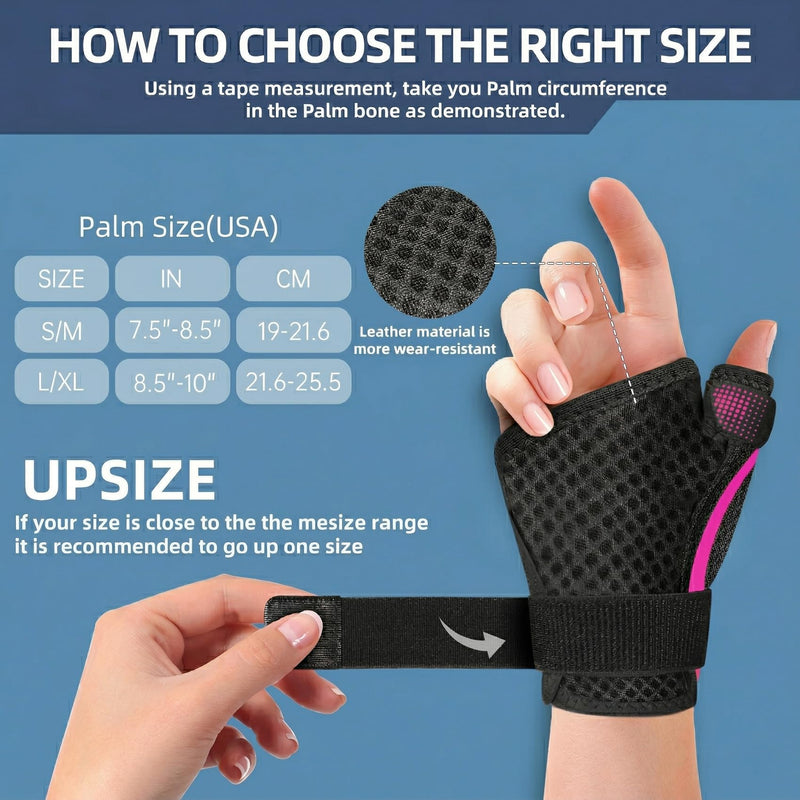 Thumb Wrist Brace | Upgraded Thumb Spica Splint Stabilizer Pain Relief Night Support for De Quervain’ s Tenosynovitis Trigger Finger Arthritis Sprains | Breathable Fabric (Rose Pink/Black, S/M - Fit both hands) Rose Pink/Black