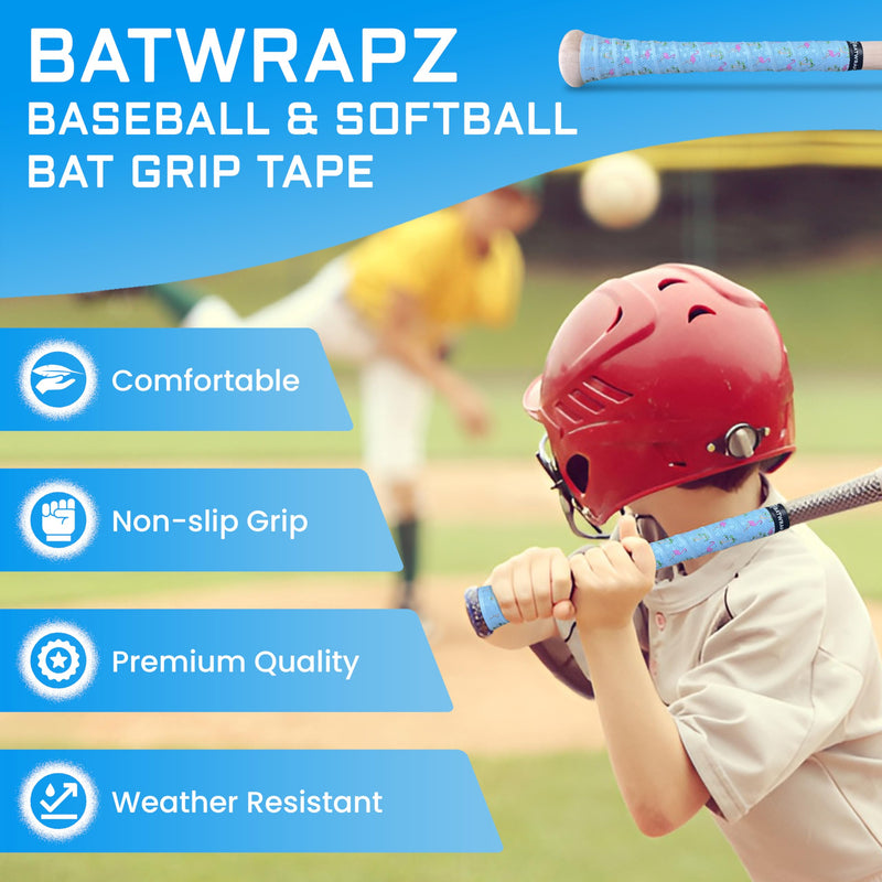 Bat Grip Tape for Baseball - Softball 1.1 mm Precut and Pro Feel Bat Grip Tape Replacement Graffiti Goat - BeesActive Australia
