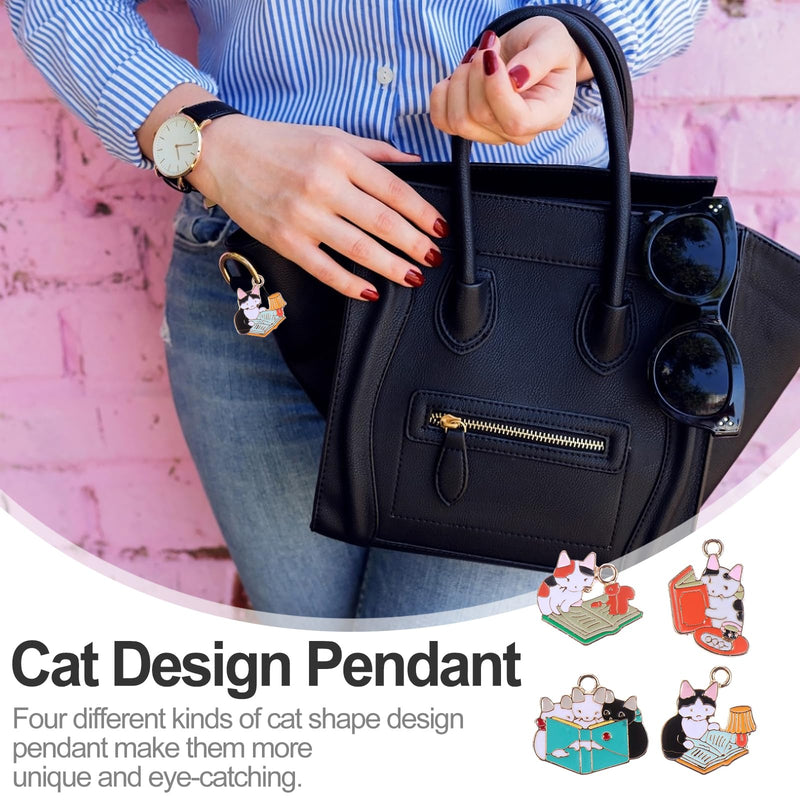 VALICLUD Pack of 20 Metal Cat Charms Enamel Cat Design Pendant Cartoon Kitty Pendant Alloy Animal Pendant Hanging Charms for Jewelry Making DIY - BeesActive Australia