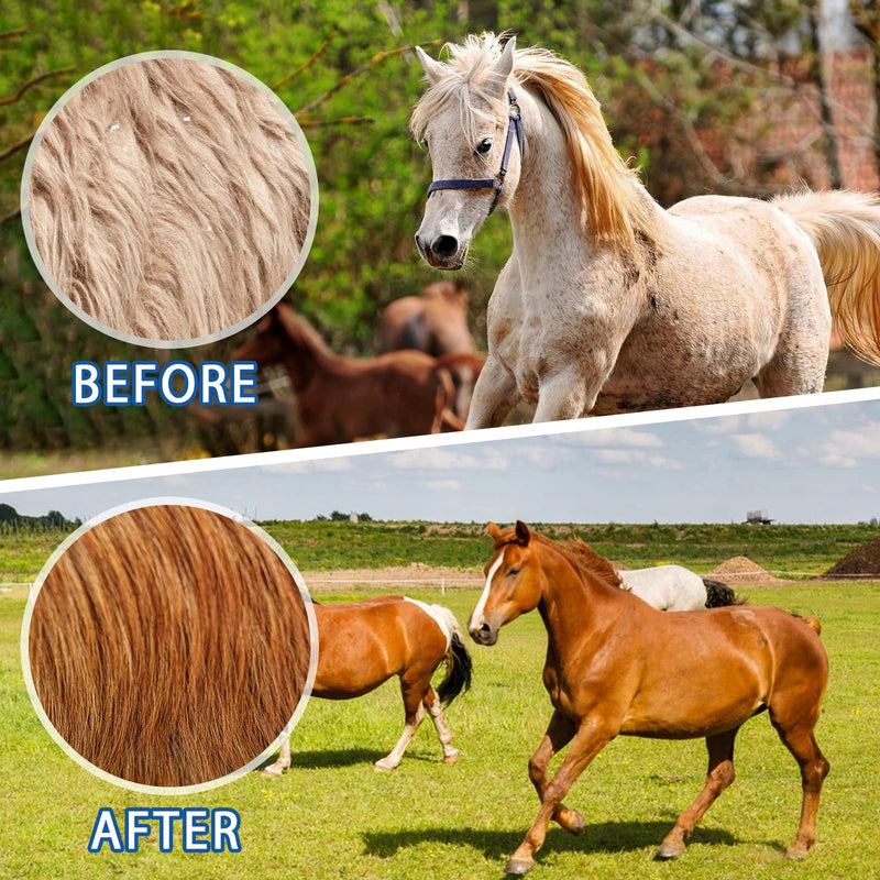 MetVot Spiral Harrow Pack of 2 4 Layers Spring Harrow Horse Brush 4 Rings Double-Sided Harrow for Horses