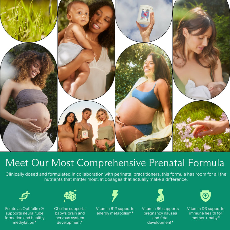Needed. Prenatal Multivitamin with Citrus Scent Insert, 30 Day Supply | Complete Prenatal Multi For Before, During, & After Pregnancy, 26 Optimal Nutrients Including Choline, Vitamin B, & Folate 240 Count (Pack of 1) Citrus Insert