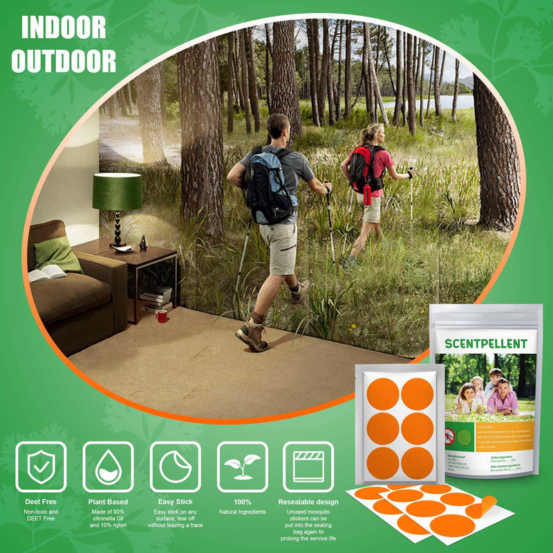 150 Pack Mosquito Stickers for Kids and Adults, Deet Free Natural Citronella Mosquito Patches for Indoor Outdoor Traveling Camping Hiking, Orange 1 Count (Pack of 150) - BeesActive Australia