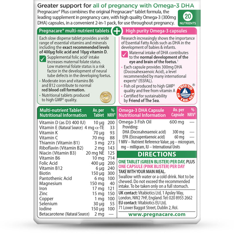 Vitabiotics - Pregnacare - Plus Omega-3-56 Tablets