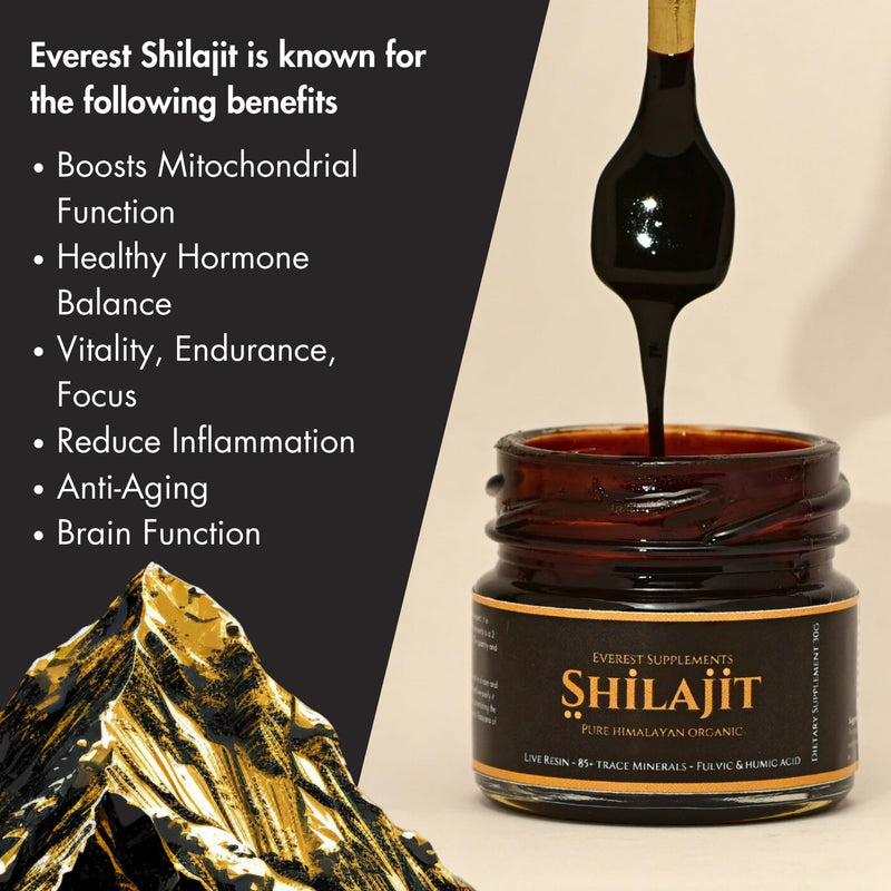 Pure Himalayan Organic Shilajit Resin - Gold Grade 500 mg Maximum Potency Natural Shilajit Resin with 85 Trace Minerals & Fulvic and Humic Acid for Energy Immune Support, 30 Grams 29.98 Grams - BeesActive Australia