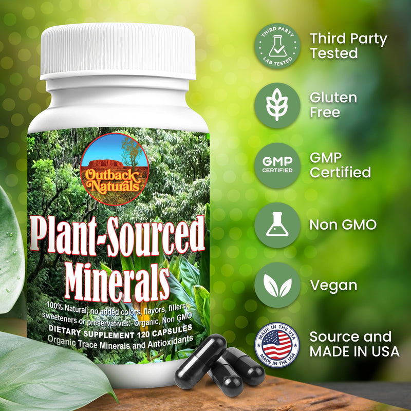 Fulvic Humic Mineral Blend of Plant-Sourced Trace Minerals, Electrolytes, Gut Health, Cognitive & Immune Support, Pure Vitality Formula for Strength - 120 Capsules 120 Count (Pack of 1)