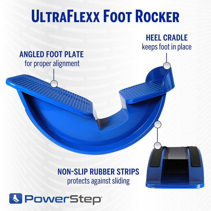 PowerStep UltraFlexx Foot Rocker, Foot and Calf Stretching, Pain Relief for Plantar Fasciitis, Achilles Tendonitis, Shin Splints, Increased Flexibility & Strength Blue POWERSTEP ULTRAFLEXX FOOT ROCKER, UN - BeesActive Australia