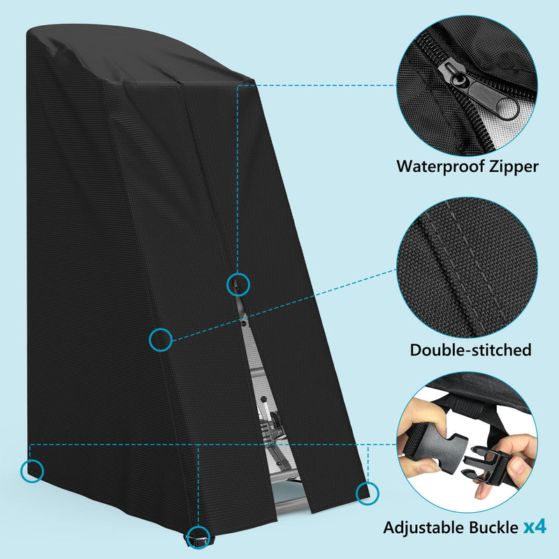 AKEfit Inversion Table Cover - Dustproof and Waterproof Inversion Equipment Protection Covers with Zipper,Fit Most Inverter Table-Indoor or Outdoor,28.3''L x 47''W x 63''H-Black Black