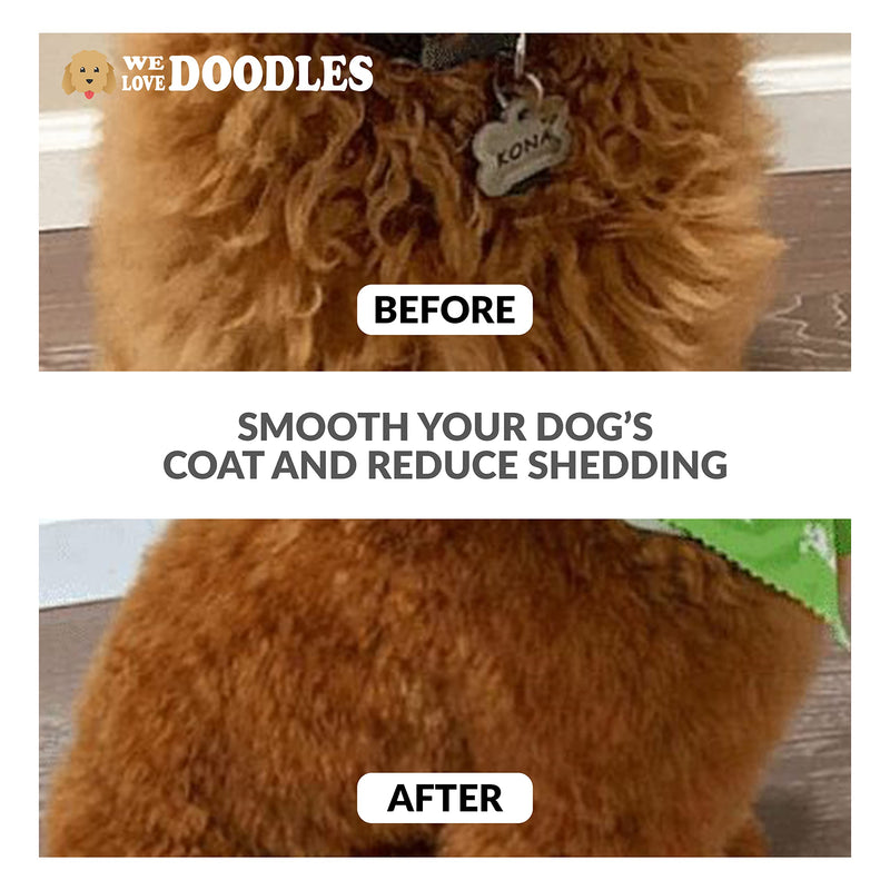 Pet Grooming Detangler Pin Dog Brush For Shedding and Removing Loose Fur, Lightweight Beech Wood with Gold Plated Pins for Long Hair [We Love Doodles] - BeesActive Australia