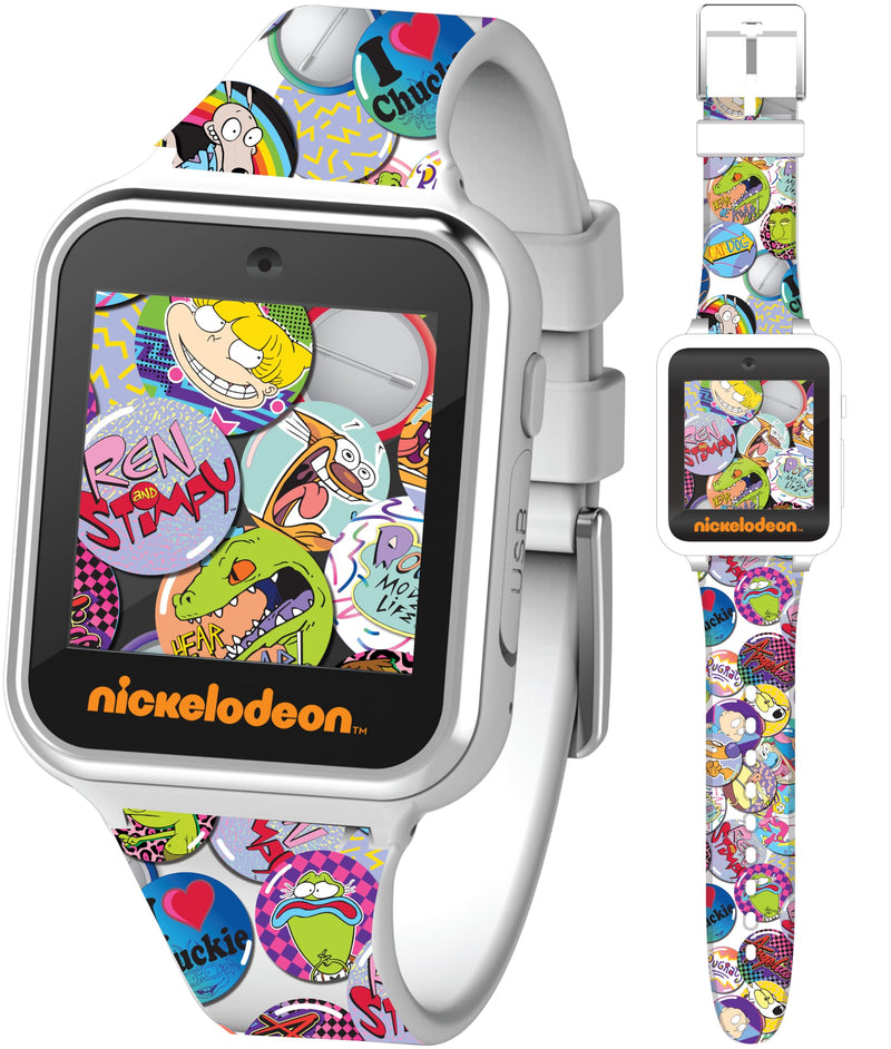 Accutime Nickelodeon Educational Learning Touchscreen Kids Smartwatch - Multicolor Strap Toy - Girls, Boys, Toddlers - Selfie Cam, Games, Alarm, Calculator, Pedometer (Model: NIC4025AZ)