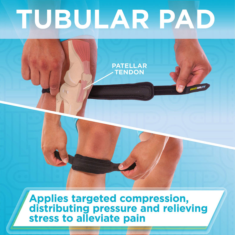 BraceAbility Patellar Tendon Support Strap - Knee Stabilizer Brace with Adjustable Band for Patella Tendonitis, Osgood Schlatter, Soccer, Basketball, Running, Jumper's Knee, Tennis, Volleyball (2XL) 2X-Large - BeesActive Australia