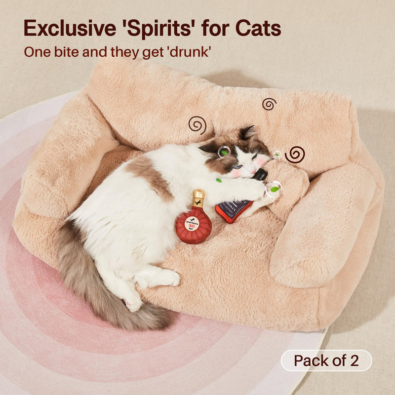Potaroma Liquor-Simulation Cat Toys 2Pcs Catnip Crinkly Sound Toy, Durable Kitten Bite Kicker Toys, Indoor Feline Exercise 4.5 Inches for All Breeds - BeesActive Australia