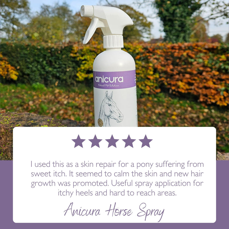 Anicura Horse Relief Spray 500ml – Instant Relief for Sweet Itch, Flaky, Dry & Sensitive Skin – Soothes, Hydrates & Protects – Gentle, Natural Care for All Horses