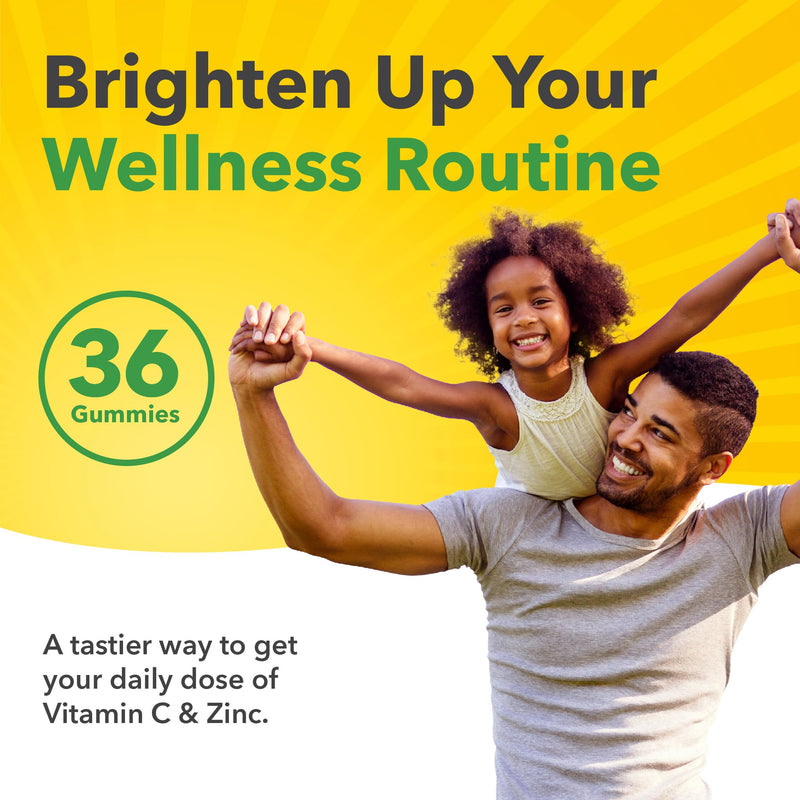 Sundance Vitamin C Gummies with Zinc for Adults | 36 Count | Lemon Flavor | Vegan, Non-GMO & Gluten Free Supplement