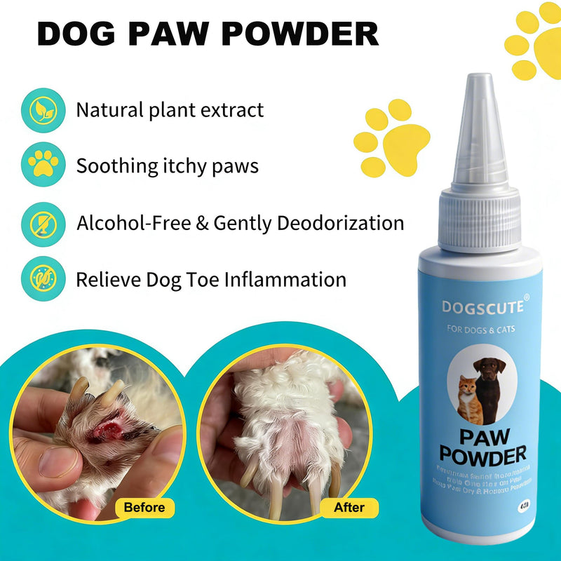 Dog Paw Balm Powder, Yeast Infection Treatment for Dogs, Paw Cleaner for Dogs & Cats, Prevent Cracked Pads and Toes