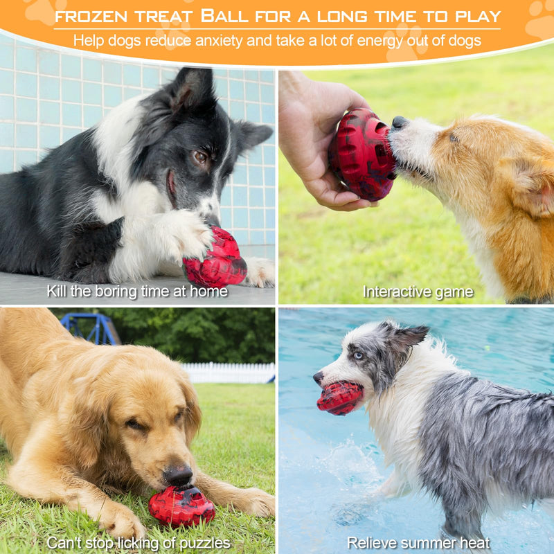 Dog Toys to Keep Them Busy,Frozen Treat Dog Enrichment Toys,Slow Food Training to Relieve Boredom and Stimulating,Dog Puzzle Treat Food Dispensing Ball Toy for Small Medium Large Dogs Red - BeesActive Australia