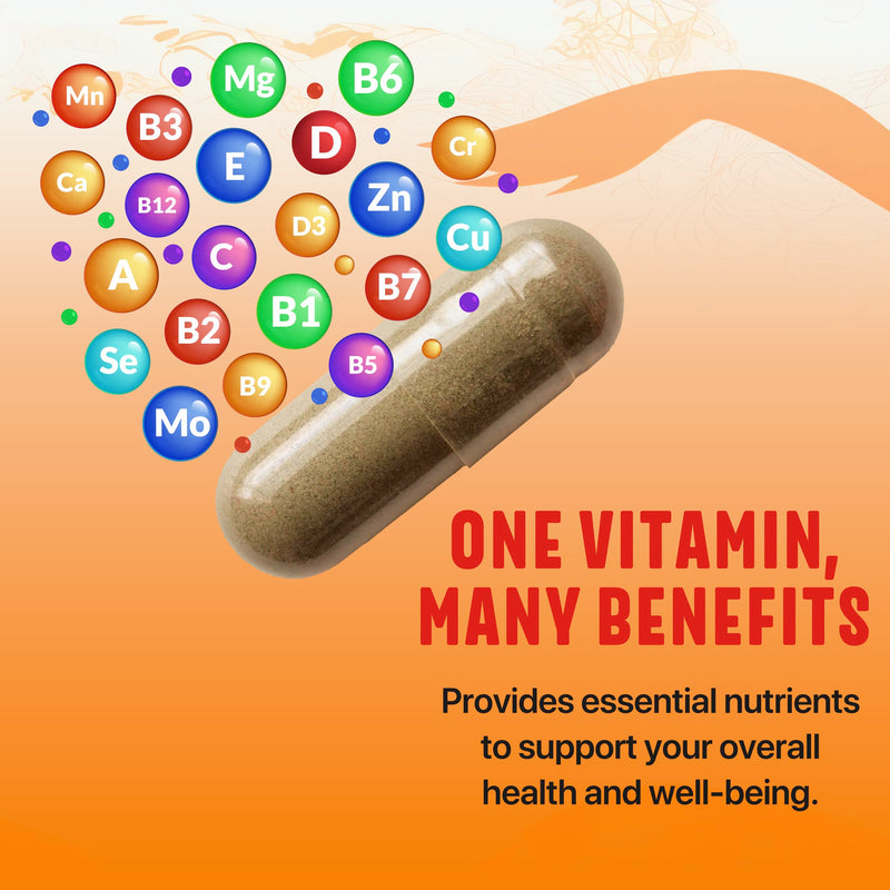 Womens Daily Multivitamin with Biotin, Cranberry & Red Clover, Hair Growth, Skin, Energy, Immune & Female Health Support, Vitamins A, C, D, E, B12, Zinc, Iron Free, Non-GMO, 60 Capsules 60 Count (Pack of 1)