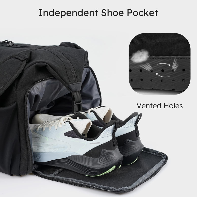 Gym Bag for Men with Shoes Compartment and Wet Pocket Convertible Duffle Bag and Gym Backpack Waterproof Sports Bags for Men with 2 Bottle Holders Multipurpose Weekender Overnight Bag -Black Black Large - BeesActive Australia