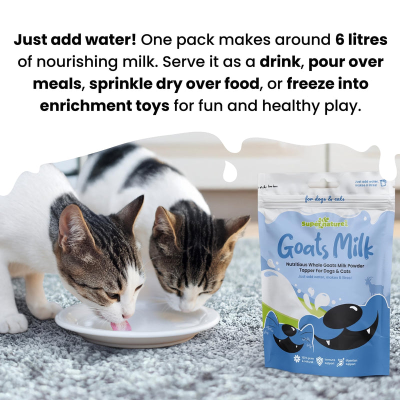 Supernature Goats Milk Powder for Dogs & Cats 250g | 100% Natural Digestive Supplement, Low Lactose, Perfect for Hydration, High in Protein & Calcium, Nutrient Rich Food Topper