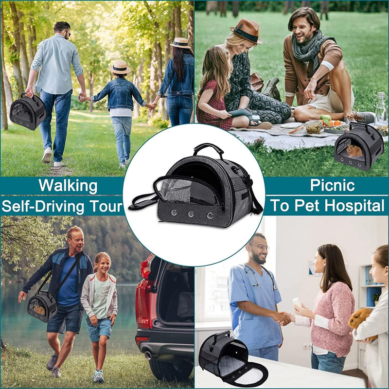 Kelivi Small Pet Carrier Guinea Pig Carrier with Water Bottle Hole Rabbit Carrier Portable Double Door Outdoor Carrier Gray Large - BeesActive Australia