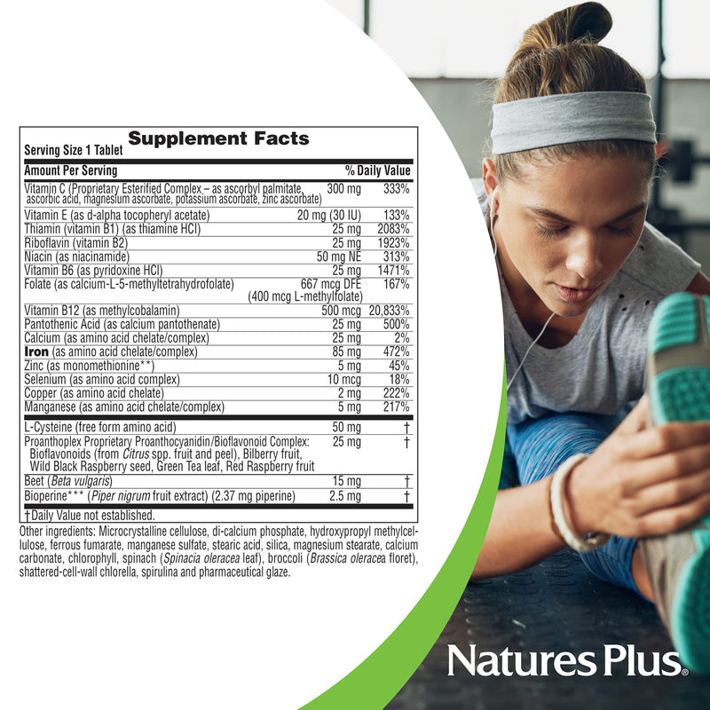 NaturesPlus Hema-Plex Iron - 10 Slow-Release Tablets - 85 mg Chelated Iron - Total Blood Health - with Vitamin C & Bioflavonoids - Vegan, Gluten Free - 10 Servings 10 Count (Pack of 1)