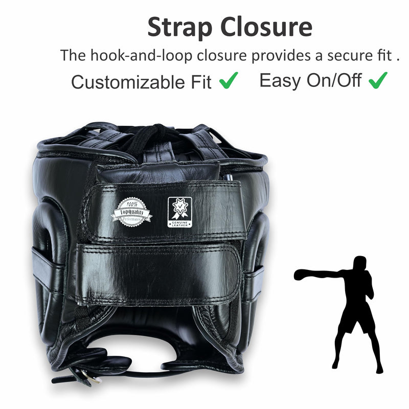 Boxing Headgear for Men and Women Leather Sparring Head Gear for Boxing MMA Muay Thai Kickboxing and Martial Arts Training Black Medium - BeesActive Australia