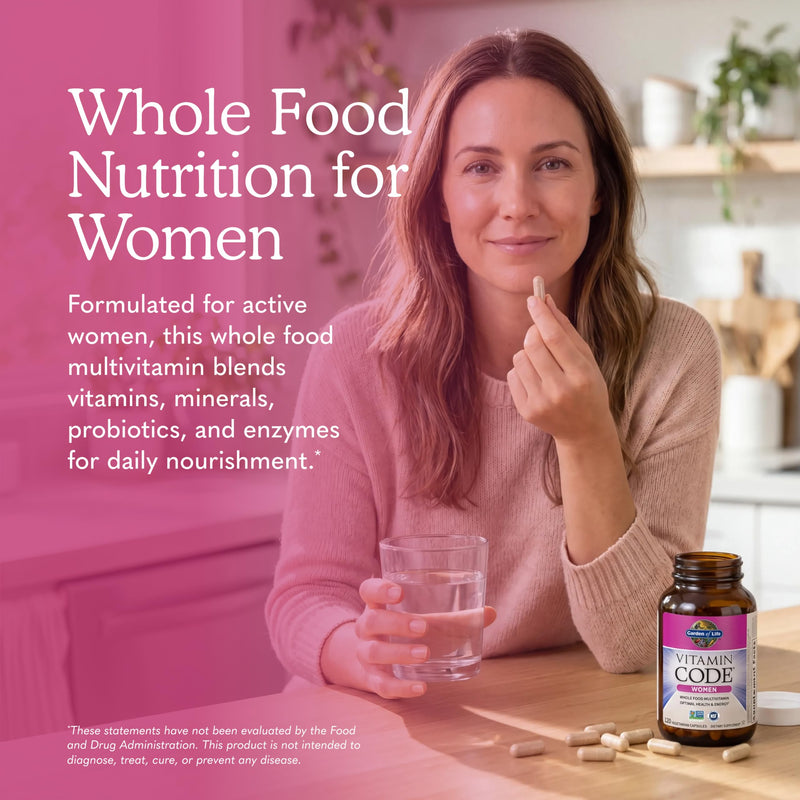 Garden of Life Multivitamin for Women, Vitamin Code Women's Multi - Whole Food Womens Multi Vitamins, Iron, Folate not Folic Acid, Vitamin A and Probiotics for Womens Energy, 120 Vegetarian Capsules 120 Count (Pack of 1)