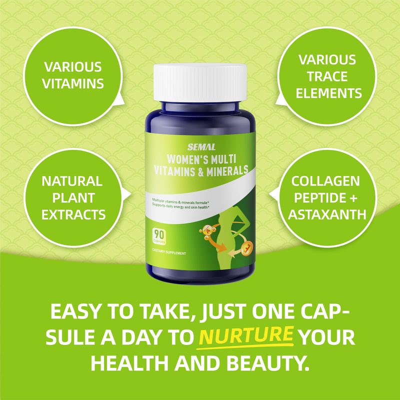 SEMAL Daily Multivitamin & Multimineral Supplement for Women (90 Capsules)