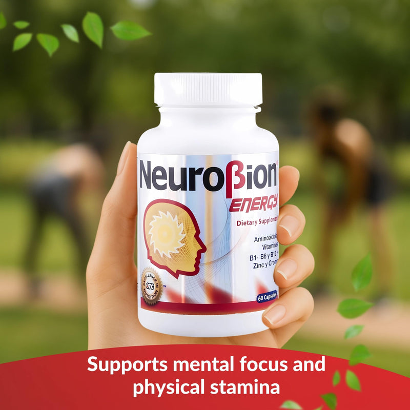 60 Caps Neurobion Energy - Amino Acids Vitamin B1 B2 B6 B12 - Increases Brain Alertness & Stamina | One a day supports normal metabolism and nervous system function; sealed, authentic import 60 Count (Pack of 1)