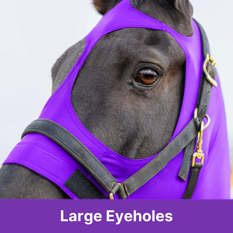 Resistance Horse Hood Slinky Lycra Zippered Mane Braid Shoulder Guard (Medium, Purple) Medium - BeesActive Australia