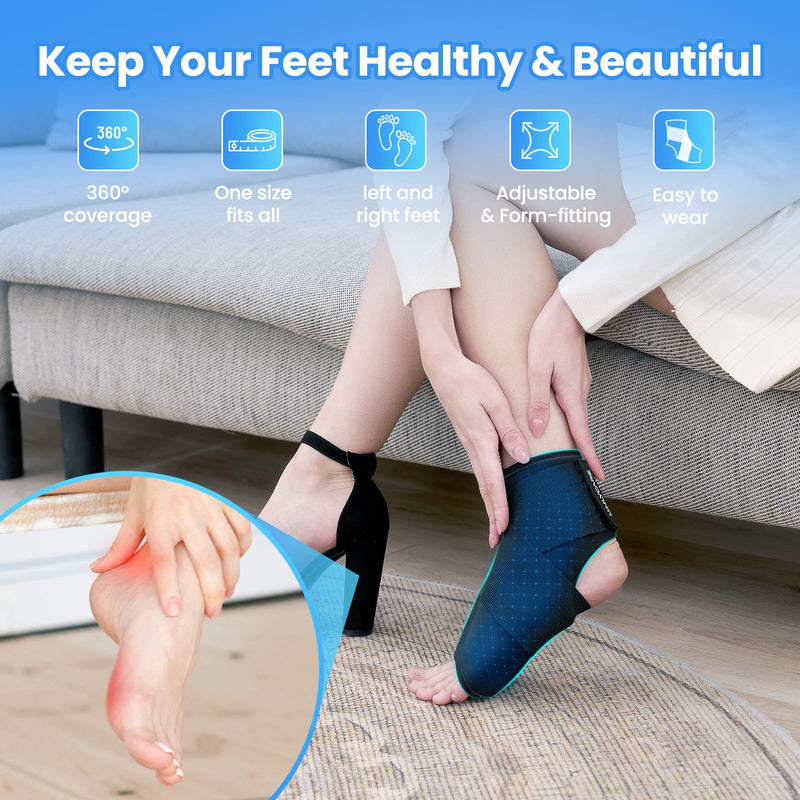 ONLYCARE Ankle Ice Pack Wrap for Swelling, Upgraded Gel Ice Pack Reusable, Hot Cold Therapy, Cold Pack for Sprained Ankle Injuries, Achilles Tendonitis, Plantar Fasciitis Black