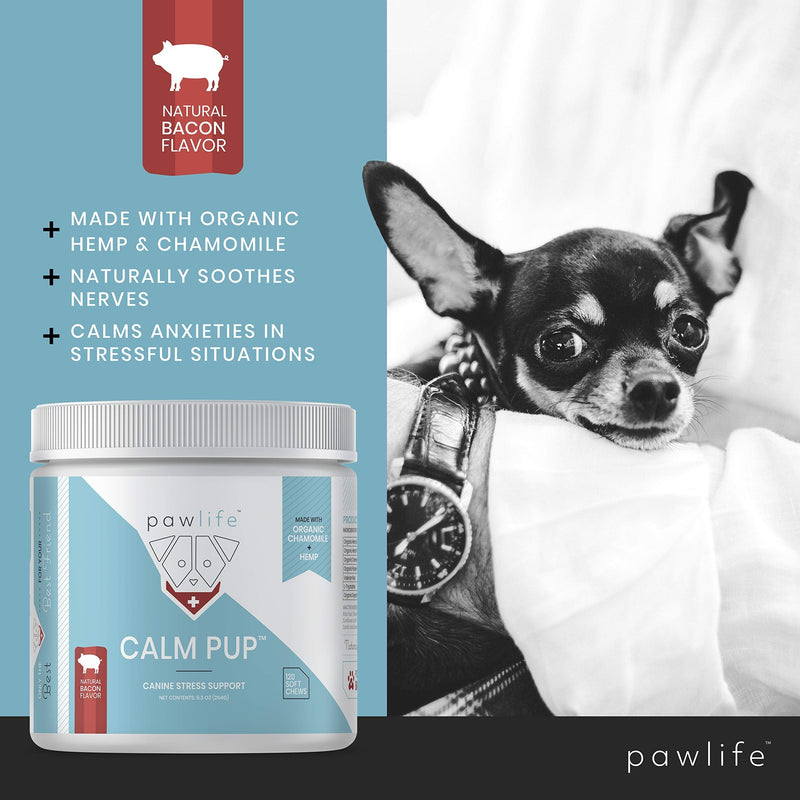 Hemp Dog Calming Chews - Anxiety Relief Treats, 120 Calming Treats for Dogs, Calm Pup Dog Anxiety Relief & Joint Support, Oil Infused Calming Chews for Dogs Anxiety (Bacon Flavor) Bacon 120 Count (Pack of 1) - PawsPlanet Australia