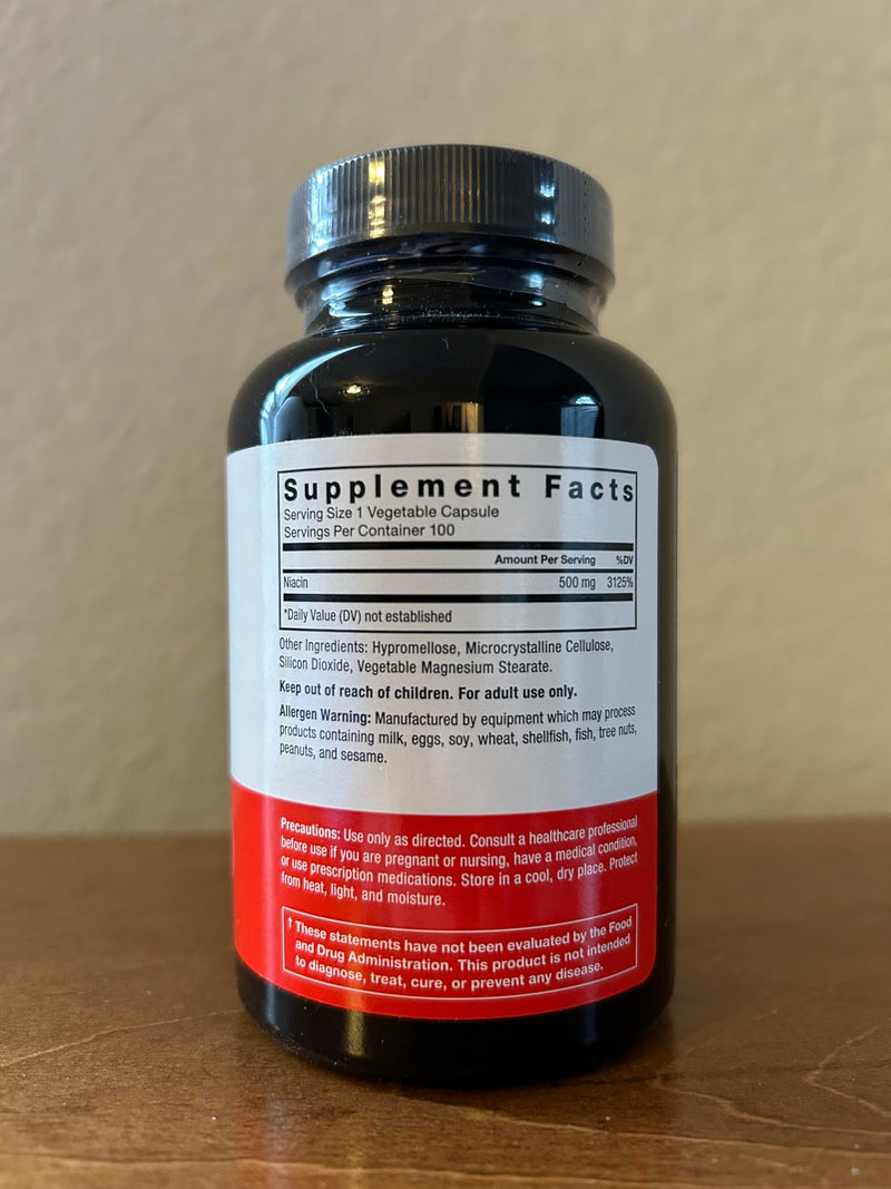 Force Factor Niacin Vitamin B3 to Support Cellular Energy & Heart Health | Niacin 500mg Heart-Health & Cardiovascular Health Supplement, Vegan, No Gelatin, Non-GMO, 100 Vegetable Capsules