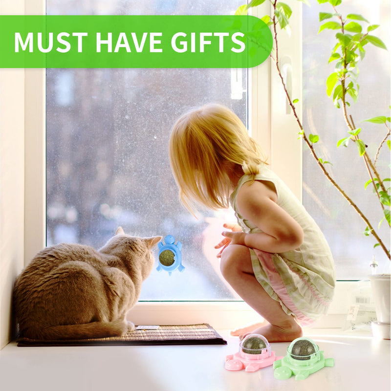 Catnip Ball ‖ Catnip Balls for Cats Wall: silvervine for Cats, 3-Piece Silvervine Catnip Cat Toys for Indoor Cats, Edible Cat nips Organic Ball, Cute Silvervine Cat Toy - BeesActive Australia