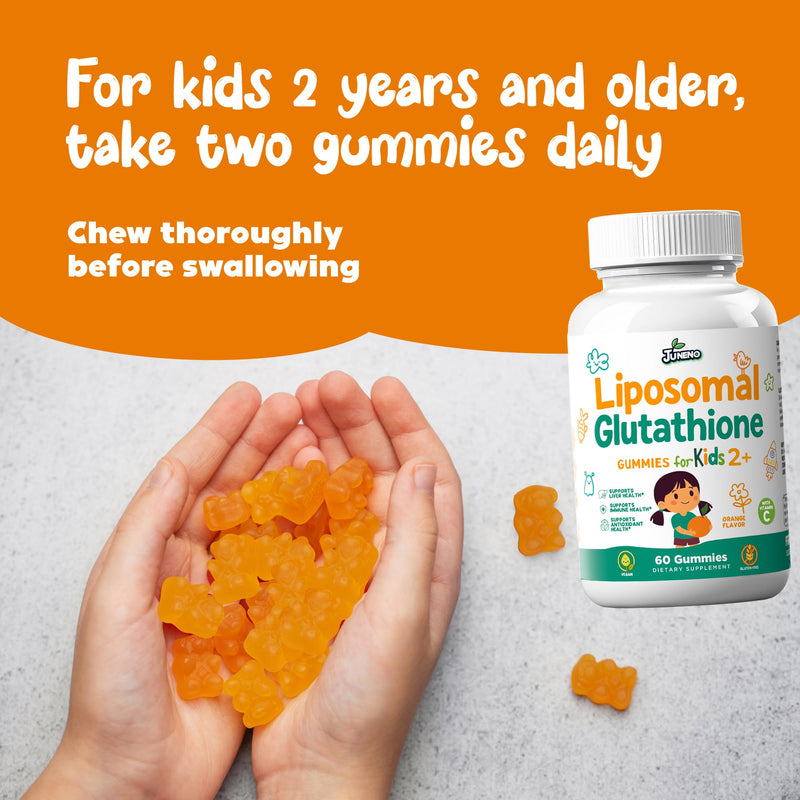 Liposomal Glutathione Gummies for Kids, Vitamin C Immune Support | Supports Antioxidant Protection & Daily Wellness, Liposomal Glutathione, Vitamin C, Sugar-Free, Vegan, Non-GMO 60 Count (Pack of 1)