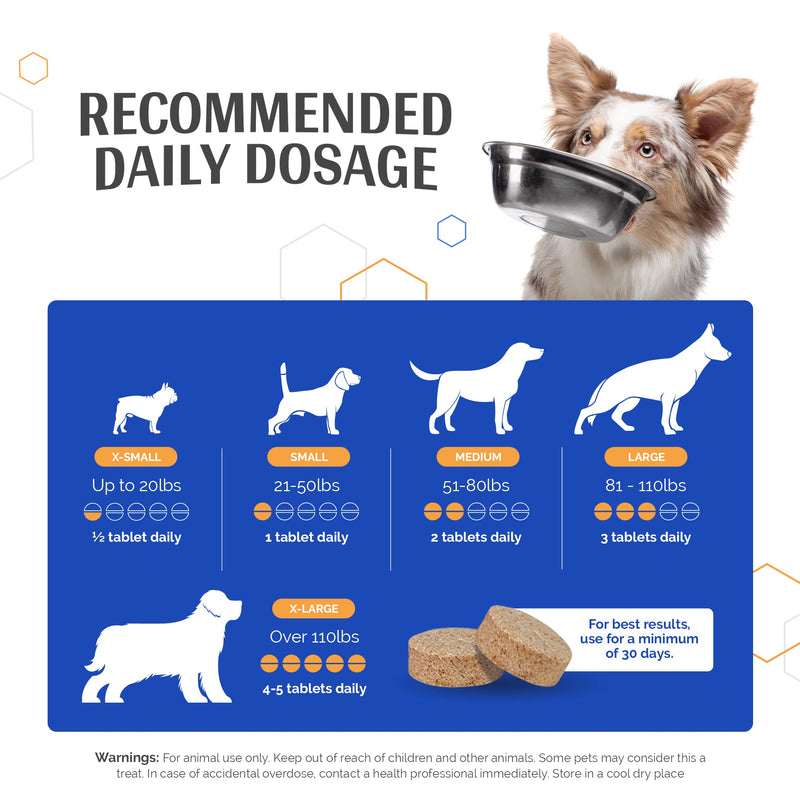 GlycanAid Maintenance Joint Nutrition for Dogs (60 Chewable Tablets), Made in USA-USA Ingredients: Glucosamine HCL, Chondroitin Sulfate, MSM, Vitamin C 60 Count - PawsPlanet Australia