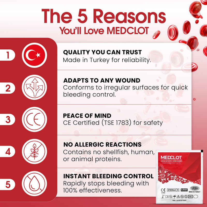 Hemostatic Gauze Bleed Stop Kaolin Blood Clotting Bandage 3in x12ft 3 in x 12 ft