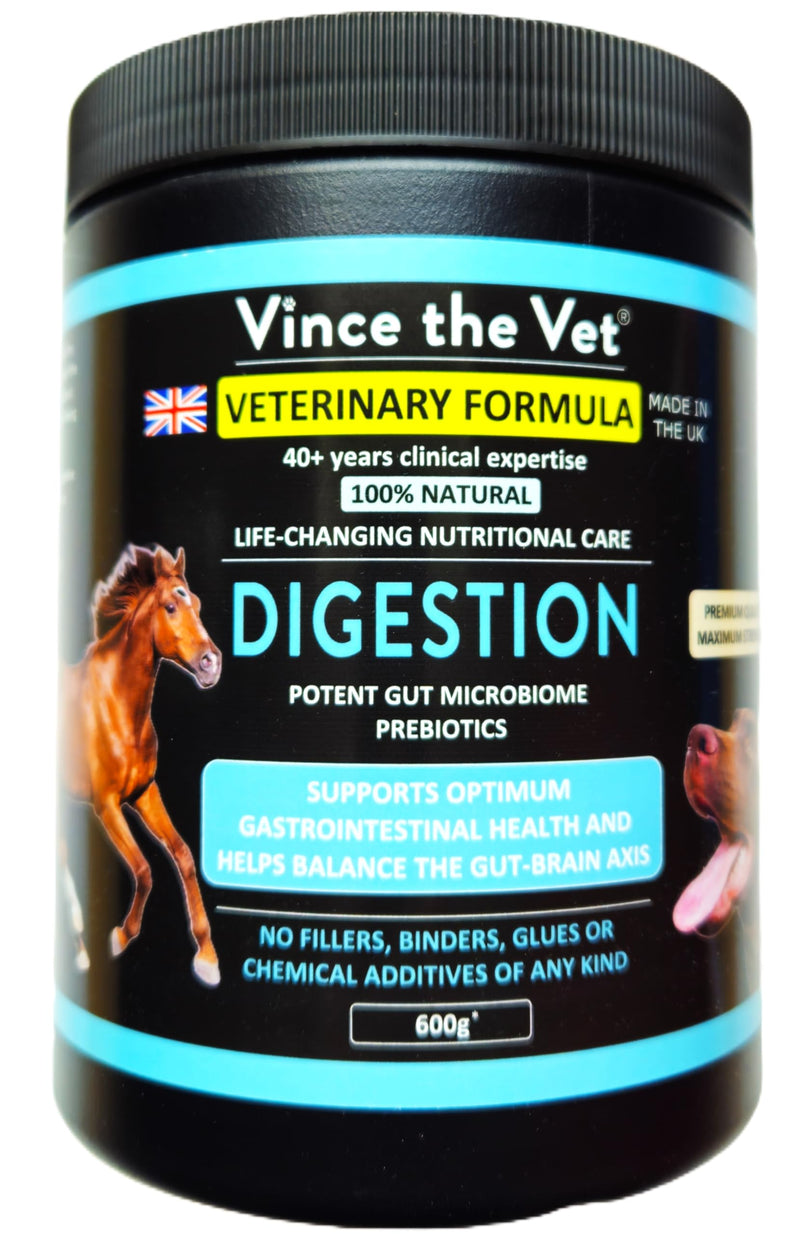 Natural Digestion Prebiotic Powder for Cats & Dogs (600g), Human Grade Veterinary Formula For Health Gut , Bloating, Stool Formation, Healthy Bowel Movements 600g