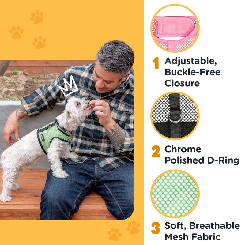 Bark Appeal Black Wrap N Go Dog Harness for Small-Medium Pets – Soft Solid Mesh Vest Harness for Dogs, Puppies, Kittens & Cats – Easy Buckle-Free Design for a Comfortable Fit – Large - BeesActive Australia