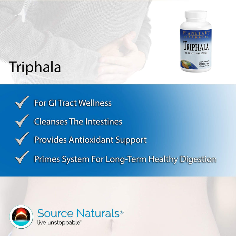 Planetary Herbals Triphala Internal Cleanser 1000mg for GI Tract Wellness - 180 Tablets - BeesActive Australia
