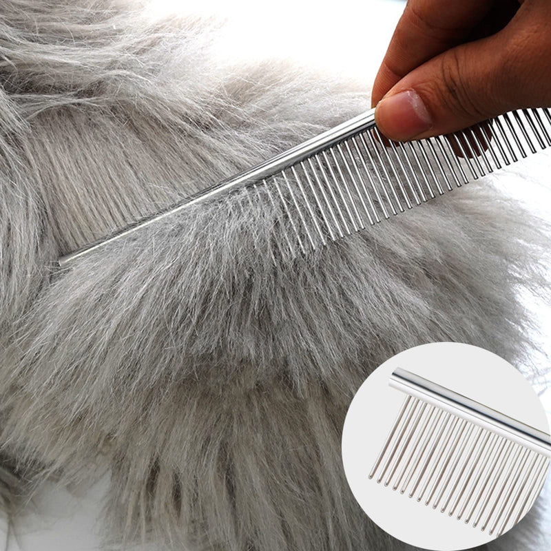 4 Pcs Pet Grooming Kit for Small Long and Short Haired Dog Cat and Puppy, Flea Comb For Dogs and Cats Pet Lice Comb, Tear Stain Remover Comb,with Fine-Toothed to Remove Knots Crust and Mucus (Pink) Pink - BeesActive Australia