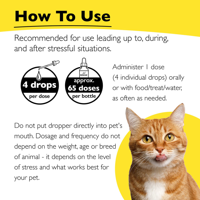 Bach RESCUE Remedy PET Dropper 10mL, Natural Stress Relief, Calming for Dogs, Cats, & Other Pets, Homeopathic Flower Essence, Thunder, Fireworks, Travel, Separation, Sedative-Free, 2 Pack - PawsPlanet Australia