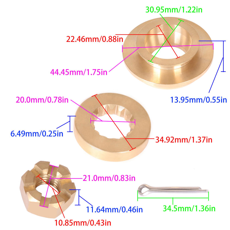 Boat Engine 0335420 766478 335420 Thrust Bushing, 0323943 777998 Spacer, 0319891 778000 Prop Nut, 0320785 Cotter Pin for Evinrude Johnson OMC BRP 20HP 25HP 30HP 35HP, 0175268 Propeller Hardware Kits - BeesActive Australia